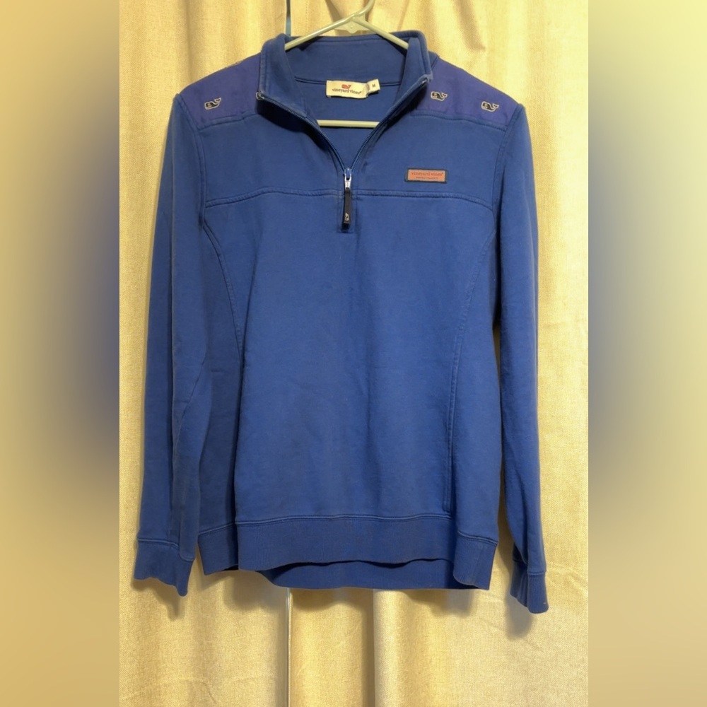 Vineyard Vines women’s Quarter Zip-Up Sweater in Blue